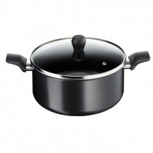 Oala cu capac si interior anti-aderent Tefal Invissia, diametru 30 cm, negru