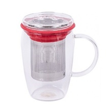 Cana din sticla cu infuzor pentru ceai sau cafea Peterhof, capacitate 500 ml, Seria Savuto