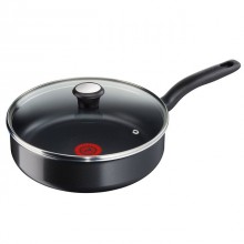 Capac din sticla termorezistenta Tefal, diametru 30 cm, maner bachelita