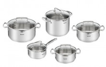 Set de oale din inox Tefal Duetto G719SA74, 10 piese, inductie, interior gradat