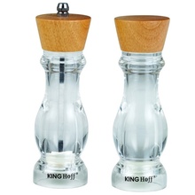 Set rasnita si solnita KingHoff, lemn si plastic, mecanism ceramica