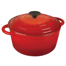 Cratita din fonta emailata KingHoff, capacitate 4 litri, diametru 24 cm, capac fonta, manere fonta, inductie