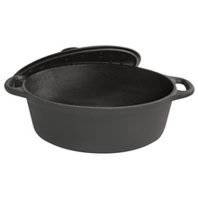 Roaster din fonta pura KingHoff, capacitate 6.2 litri, lungime 33 cm, capac fonta, manere fonta, inductie