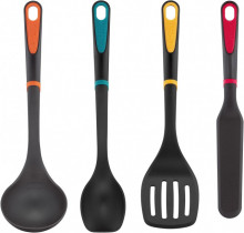 Set 4 ustensile pentru bucatarie Tefal Chefclub K263S404, plastic, negru/multicolor