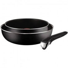 Set wok + cratita 24 cm Tefal Ingenio Essential, maner detasabil