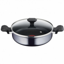 Cratita cu interior anti-aderent Tefal Resist, diametru 26 cm, capac sticla