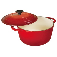 Cratita din fonta emailata KingHoff, capacitate 4 litri, diametru 24 cm, capac fonta, manere fonta, inductie