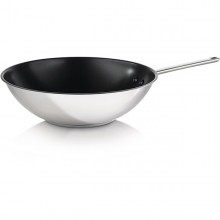 Tigaie wok cu interior anti-aderent Gorenje, diametru 30 cm, otel inoxidabil, argintiu