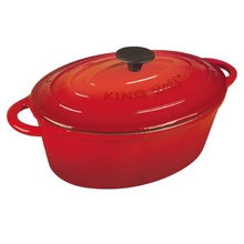 Roaster din fonta emailata KingHoff, capacitate 3.9 litri, diametru 28 cm, capac fonta, manere fonta, inductie