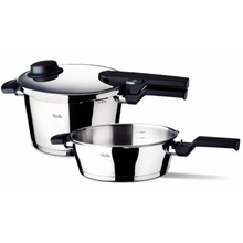 Set oala + tigaie (cratita) sub presiune Fissler VitaVit Comfort, capacitate 4.5 + 2.5 litri, diametru 22 cm, inductie