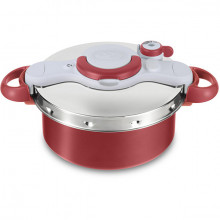 Oala sub presiune Tefal Clipso Minut Duo, capacitate 5 litri, diametru 24 cm, rosu, inductie
