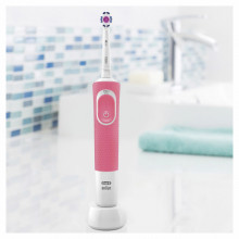 Periuta electrica de dinti Oral-B Vitality D100 3D White, 7600 Oscilatii/min, Curatare 2D, 1 program, 1 capat, roz