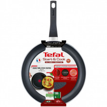 Tigaie cu interior anti-aderent Tefal Start & Cook, 26 cm, inductie, negru