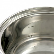Oala inox Klausberg, diametru 16 cm, capacitate 1,7 litri, capac, inductie