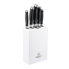 Set de cutite cu lama inox si suport din MDF KingHoff Platinum, 6 piese