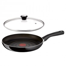 Capac din sticla termorezistenta Tefal, diametru 28 cm, maner bachelita