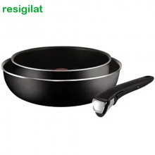 Resigilat: Set wok + cratita 24 cm Tefal Ingenio Essential, maner detasabil