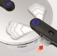 Set oala + tigaie (cratita) sub presiune Fissler Vitaquick, capacitate 6 + 2.5 Litri, diametru 22 cm, inductie