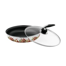 Tigaie emailata cu interior teflonat KingHoff, diametru 24 cm, capac, inductie