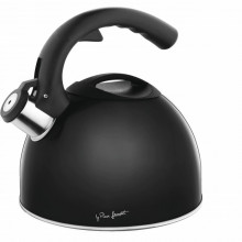 Ceainic din inox cu fluier Lamart, capacitate 3 litri, negru, inductie