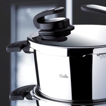 Set oala + tigaie (cratita) sub presiune Fissler VitaVit Edition, capacitate 6 + 2.5 litri, diametru 22 cm, inductie