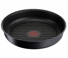 Tigaie grill Tefal Ingenio Unlimited, interior Titan anti-aderent, 26 cm, inductie, negru