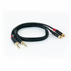 Cablu 2 mufe RCA tata la 2 mufe jack 6.3mm