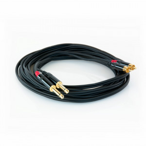 Cablu 2 mufe RCA tata la 2 mufe jack 6.3mm 5 m