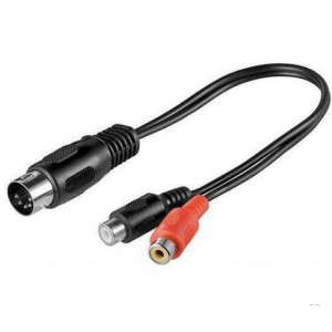 Cablu adaptor DIN tata 5 pini la 2x RCA mama 0.2m Goobay