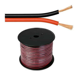 Cablu pentru difuzor, roşu-negru, 2x1,0 mm OFC