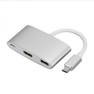 Convertor semnal dela USB-C tata la HDMI+USB 3.0+USB 3.1 mama 0.1 m