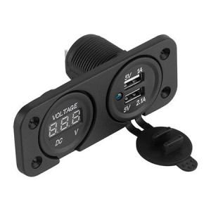 MUFA MONTAJ AUTO INCARCARE 2XUSB 3.1A+Voltmetru