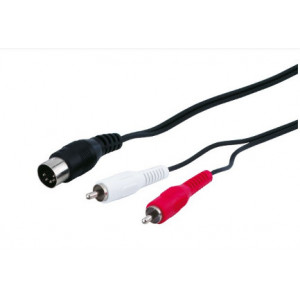 Cablu audio 1,5m 2 x RCA tata la 5 pini DIN tata