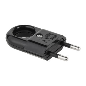 Stecher plat negru cu inel