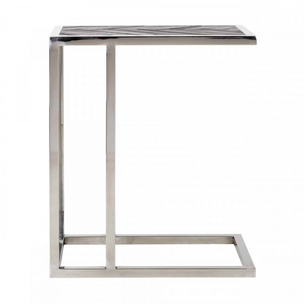 Masuta de cafea dreptunghiulara din stejar si otel Blackbone 60x55x35 cm argintiu/negru
