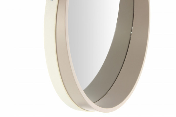 Oglinda rotunda cu rama din MDF/poliuretan alba Ultima, 3,5-7,5cm (L / D) x 49,5cm (W) x 49,5cm (H)