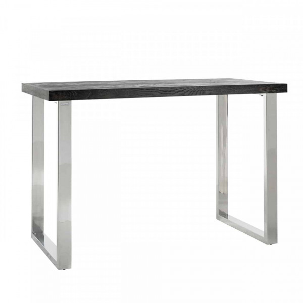 Masa de bar dreptunghiulara din lemn de stejar Blackbone 105x160x80 cm gri/argintiu