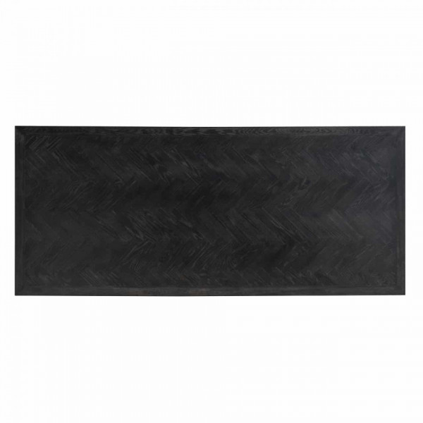 Masa dreptunghiulara cu blat din lemn de stejar Blackbone Matrix 75 x 200 x 100 cm gri inchis/auriu