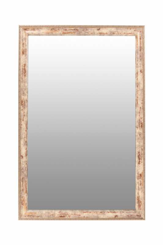 Oglinda dreptunghiulara cu rama din polistiren alba/maro/aurie Gilbert, 57,5cm (L) x 37,5cm (W) x 1,6cm (H)