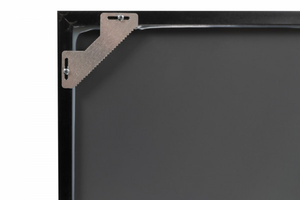 Oglinda dreptunghiulara cu rama din polistiren argintie/neagra Cliff, 56cm (L) x 36cm (W) x 1.6cm (H )