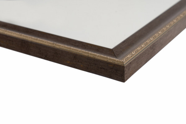 Oglinda dreptunghiulara cu rama din polistiren maro închis/aurie Gilbert, 69,5cm (L) x 49,5cm (L) x 1,6cm (H)
