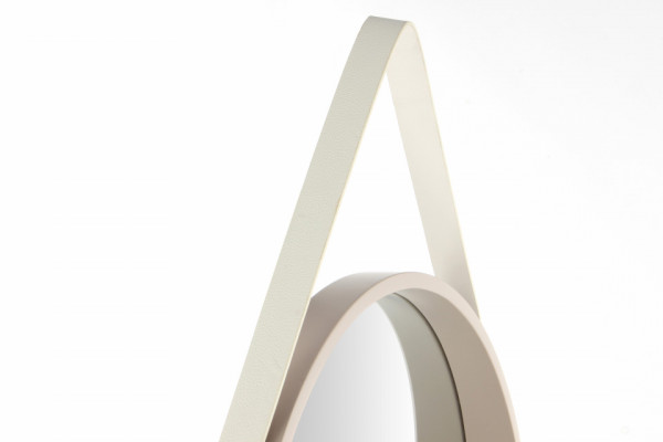 Oglinda rotunda cu rama din MDF/poliuretan alba Ultima, 3,5-7,5cm (L / D) x 49,5cm (W) x 49,5cm (H)