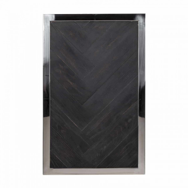 Masuta de cafea dreptunghiulara din stejar si otel Blackbone 60x55x35 cm argintiu/negru