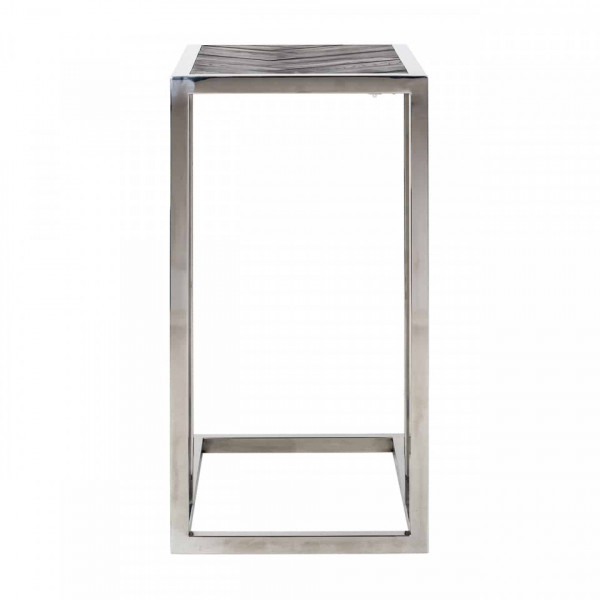 Masuta de cafea dreptunghiulara din stejar si otel Blackbone 60x55x35 cm argintiu/negru