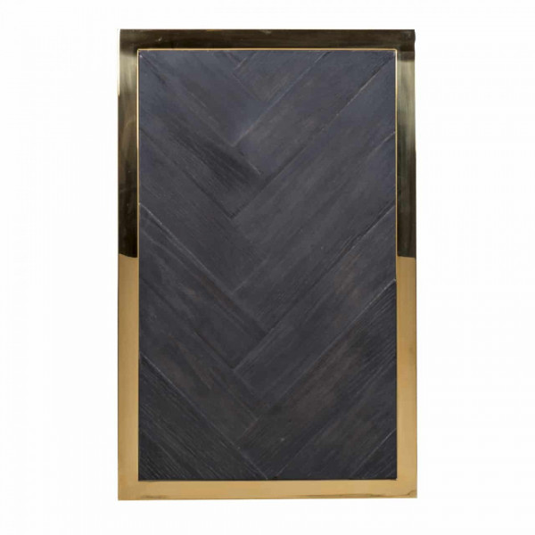 Masuta de cafea dreptunghiulara din stejar si otel Blackbone 60x55x35 cm auriu/negru