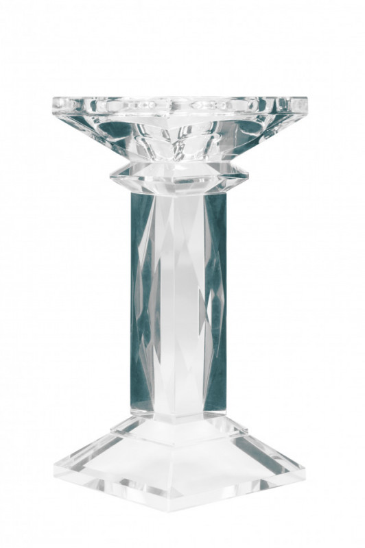 Suport lumanare din sticla de cristal Petunia I, transparent
