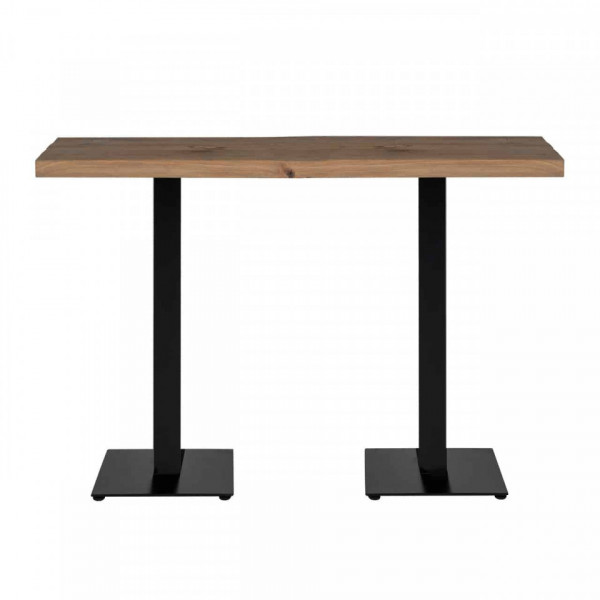 Masa de bar dreptunghiulara din lemn de stejar Gastronomy 110x120x80 cm maro inchis