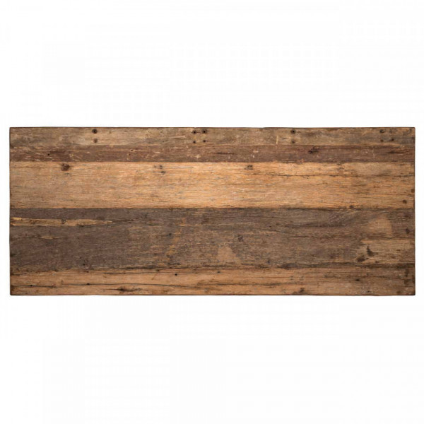 Masa dreptunghiulara cu blat din lemn de tec reciclat Raffles 78 x 200 x 100 cm maro/negru