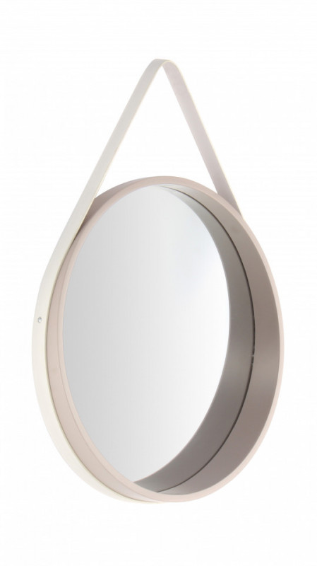 Oglinda rotunda cu rama din MDF/poliuretan alba Ultima, 3,5-7,5cm (L / D) x 49,5cm (W) x 49,5cm (H)