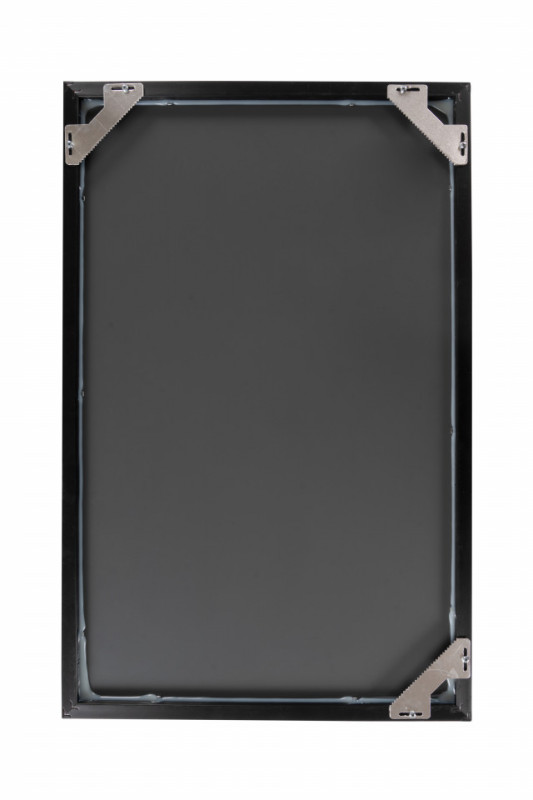 Oglinda dreptunghiulara cu rama din polistiren argintie/neagra Cliff, 56cm (L) x 36cm (W) x 1.6cm (H )